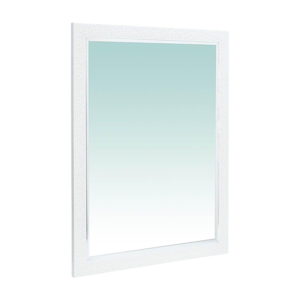 กระจกเงากรอบโมเสด รุ่น โมเสอิค ขนาด 53 x 68 ซม. - สีขาว