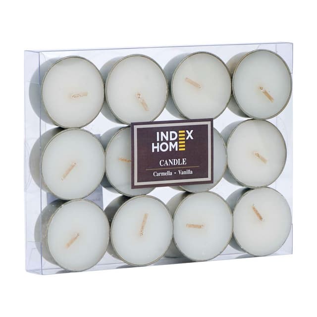 เทียนทีไลท์ 12 ชิ้น รุ่นคาเมลล่า - กลิ่นวนิลา / สีครีม