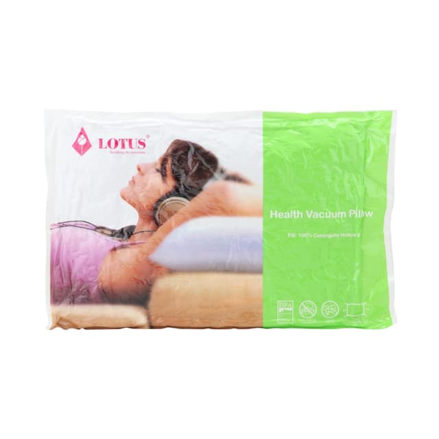 หมอนหนุนสูญญากาศ 1 แถม 1 โลตัส 50 x 75 ซม. - สีขาว