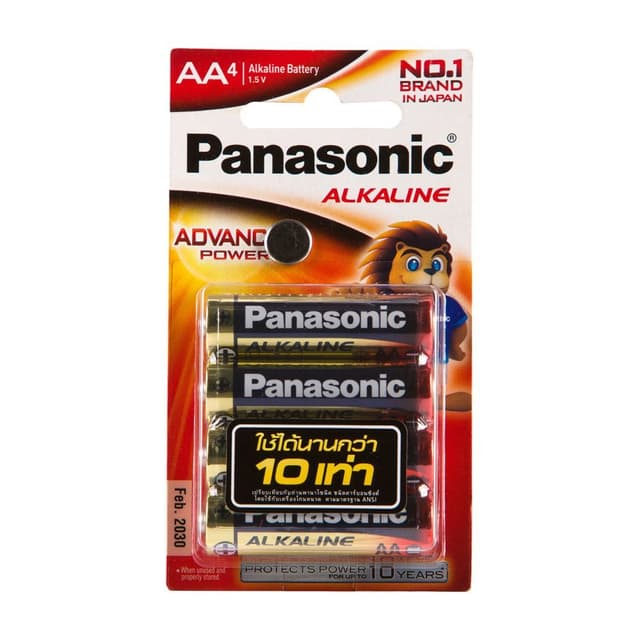 ถ่านอัลคาไลน์ รุ่นพานาโซนิค AA PACK 4 - สีแดง