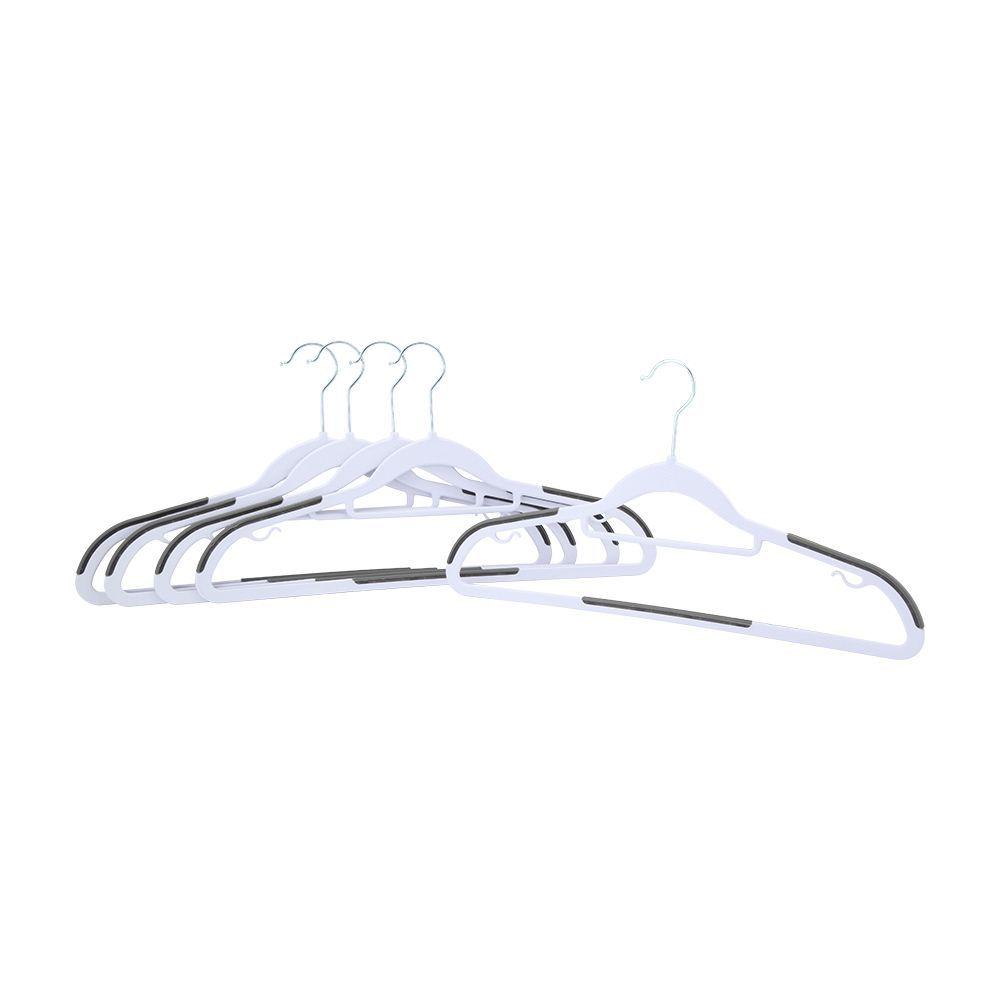 ไม้แขวนเสื้อ รุ่น ซิลล่า (5ชิ้น/ชุด) - สีขาว/เทา