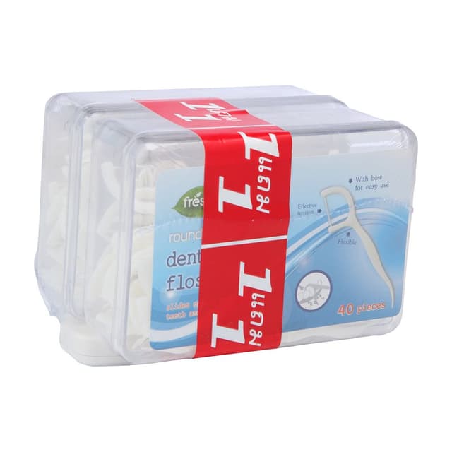 ด้ามไหมขัดฟัน รุ่น เฟรช พลัส (40 ชิ้น/ชุด) - สีขาว