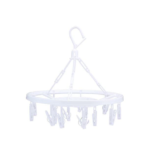 ที่ตากผ้าแบบกลม + ไม้หนีบ 15 ตัว รุ่น แครปบี้ - สีขาว