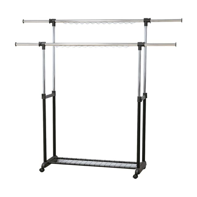 ราวตากผ้าบาร์คู่ รุ่นเรฟ ขนาด 170 ซม. - สีดำ