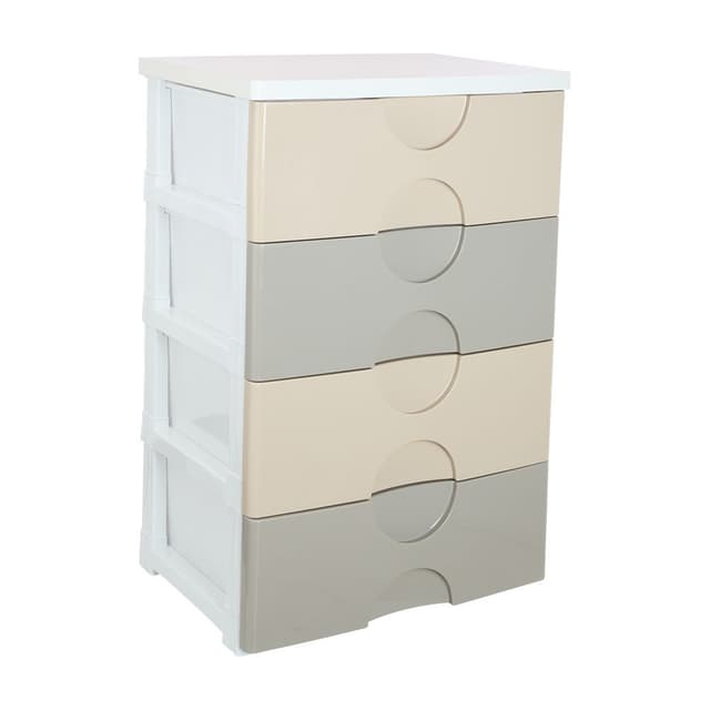 ตู้ลิ้นชัก 4 ชั้น รุ่นแทมมี่ - สีน้ำตาล/ครีม