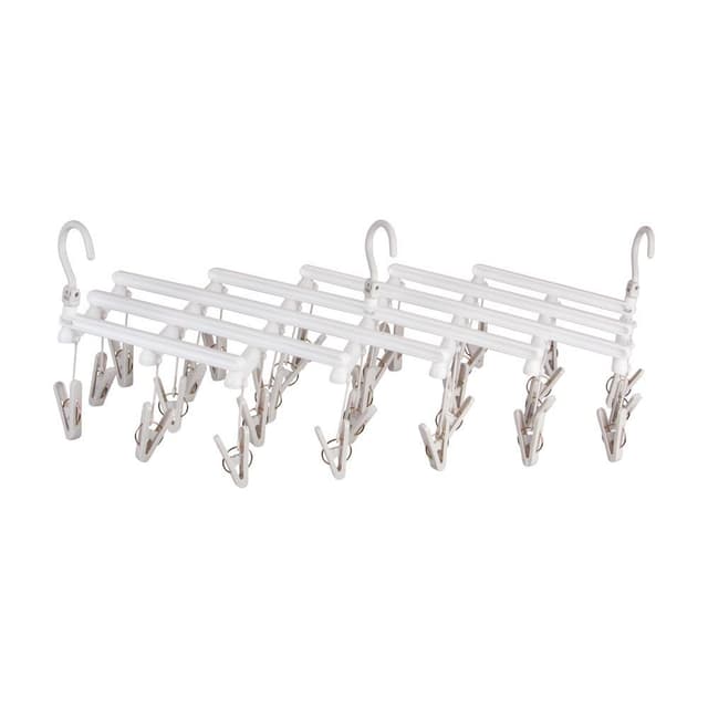 ที่ตากผ้ายืดได้ 29 ตัว รุ่นอะตอม - สีขาว / เทา