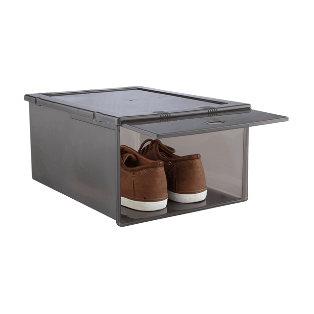 กล่องรองเท้าฝาสไลด์บน รุ่นโบลิว่า ไซส์ L (2 ชิ้น/ชุด) - สีดำ