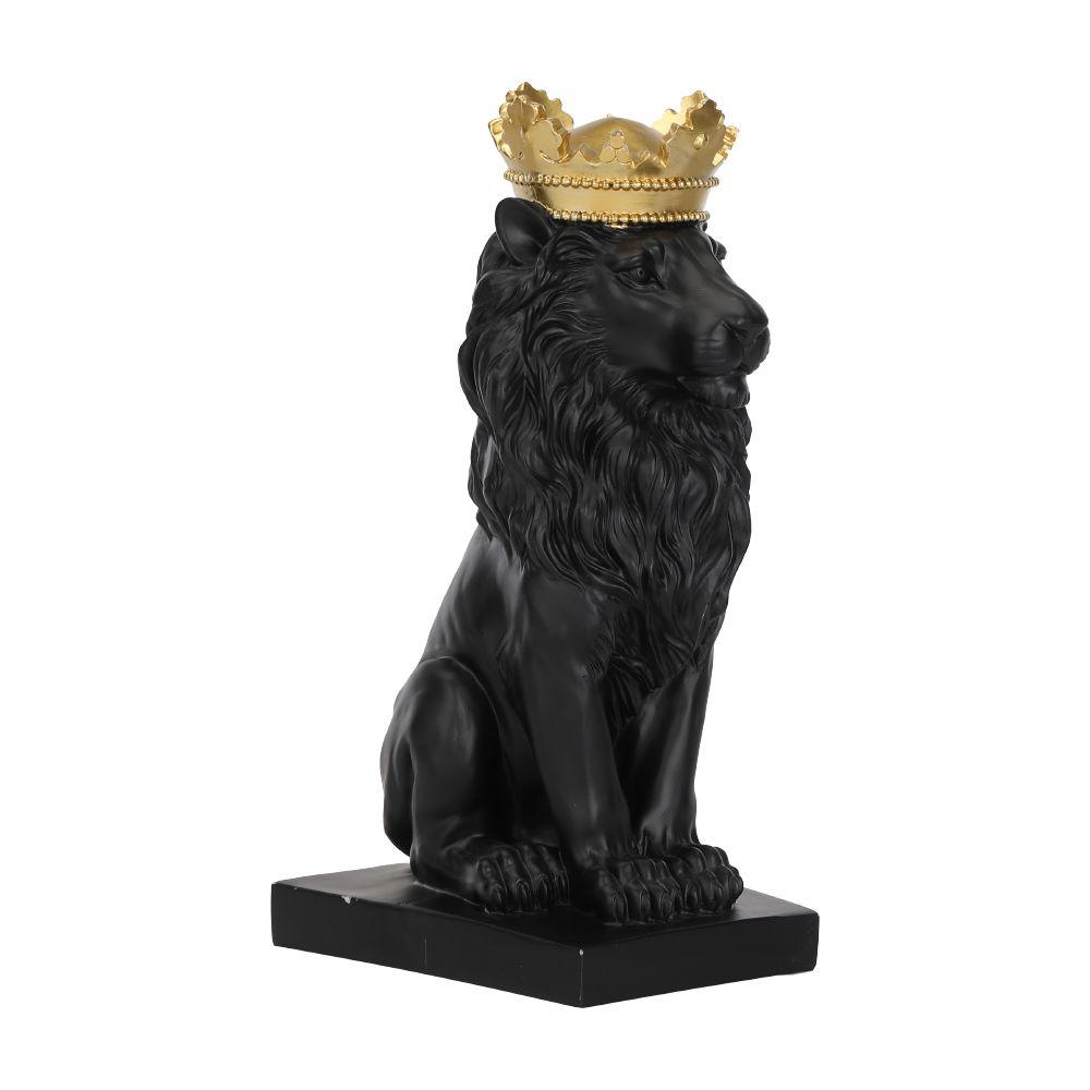 รูปปั้นสิงโต รุ่นซิมบ้า ขนาด 13.75 นิ้ว - สีดำ/ทอง