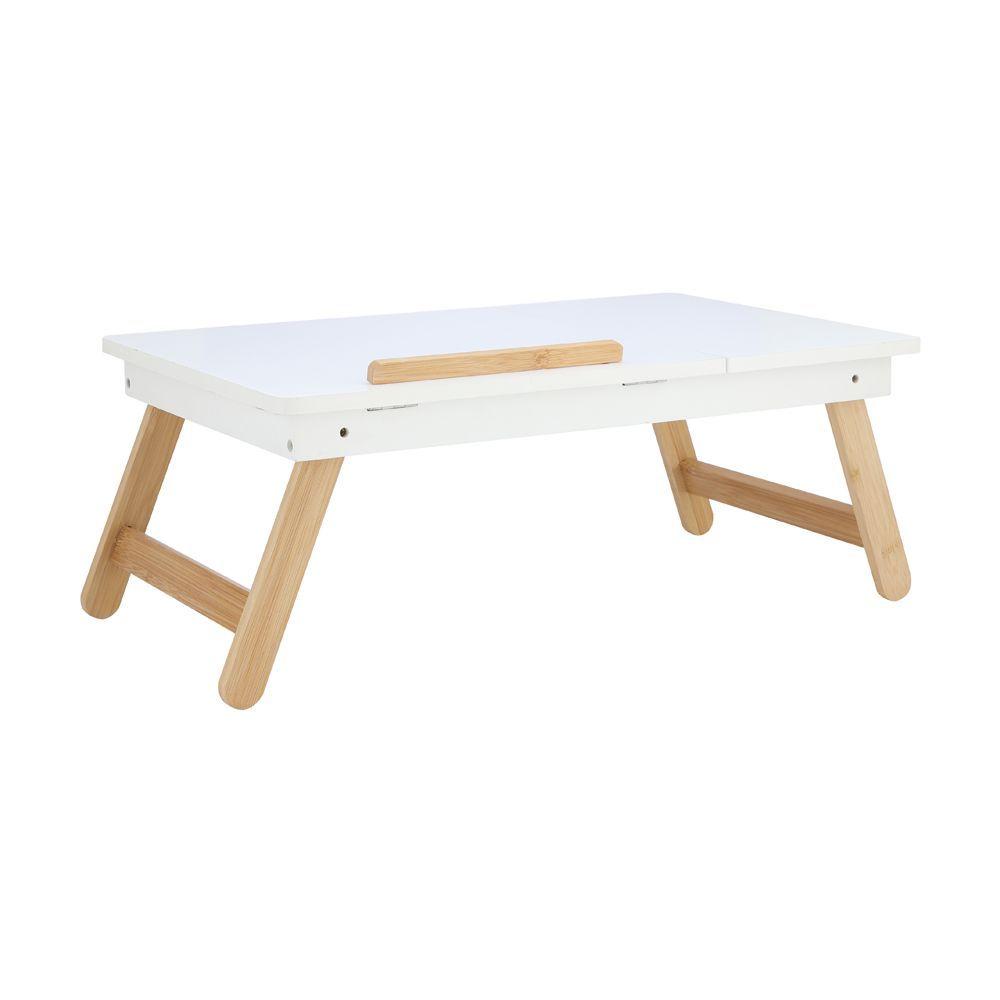 โต๊ะพับอเนกประสงค์ รุ่นมานาโบะ - สีขาว/ธรรมชาติ