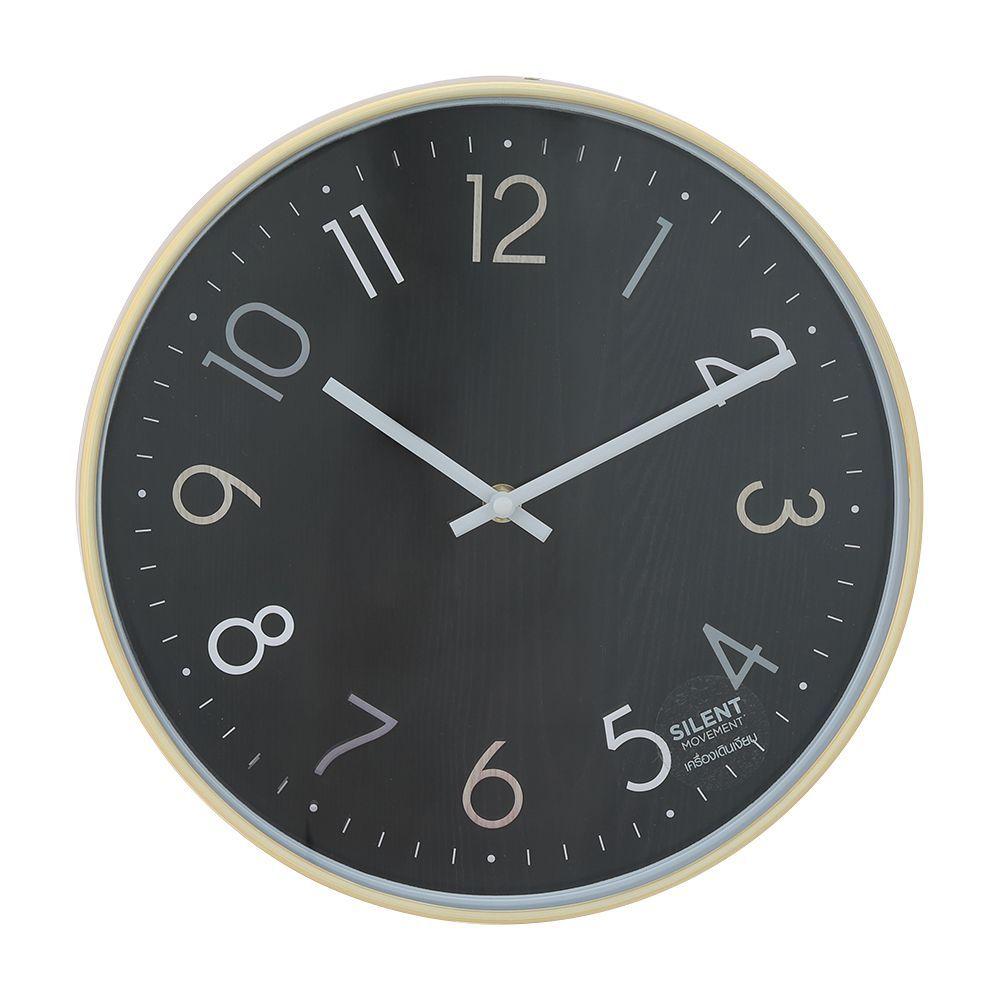 นาฬิกาติดผนัง รุ่นชานัวร่า ขนาด 12 นิ้ว - สีดำ/ธรรมชาติ