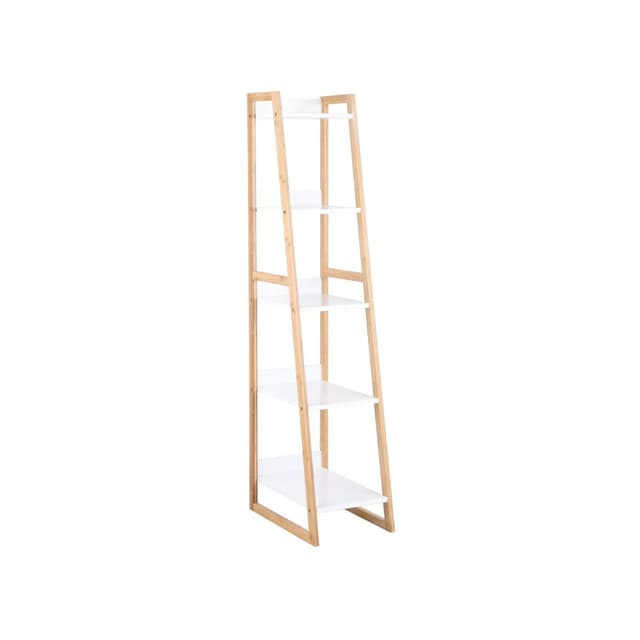 ชั้นวางของ 5 ชั้น รุ่นนูร่า ขนาด 30 x 44 x 142.5 ซม. - สีขาว/ธรรมชาติ