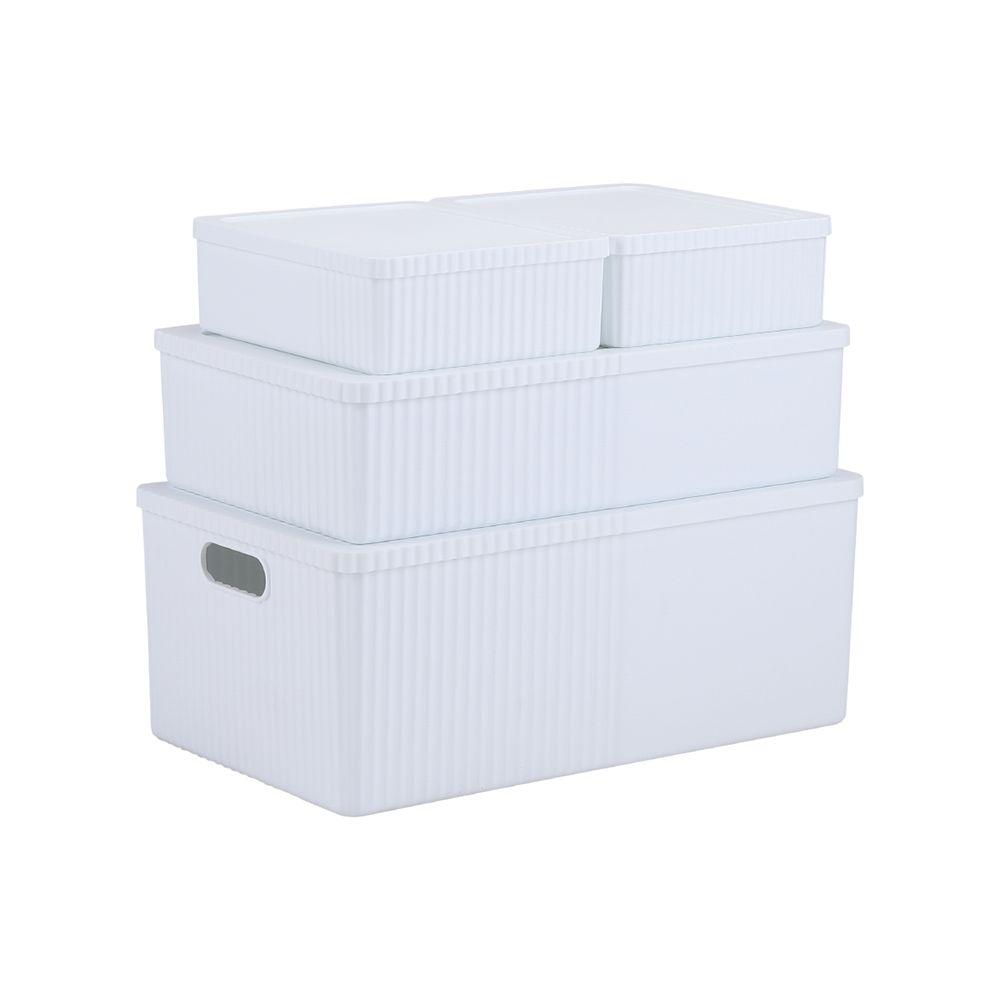 กล่องอเนกประสงค์ รุ่นฮิวโก้ 8 ชิ้น/ชุด - สีขาว