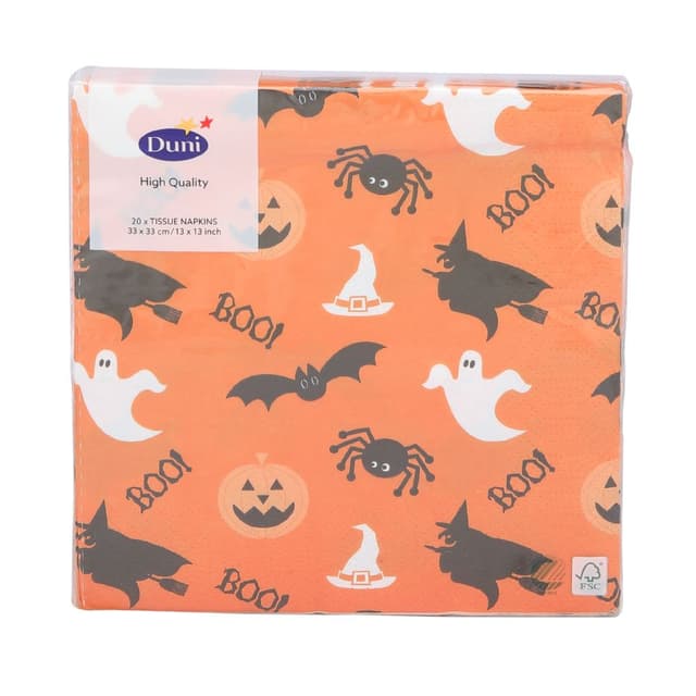 กระดาษเช็ดปาก รุ่นฮาโลวีน ขนาด 33 x 33 ซม. - สีส้ม