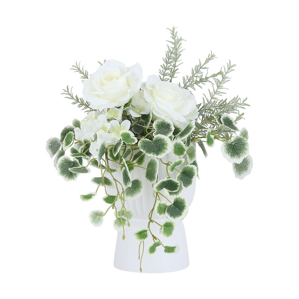 ดอกกุหลาบในกระถางเซรามิก รุ่นซอนนี่ - สีขาว