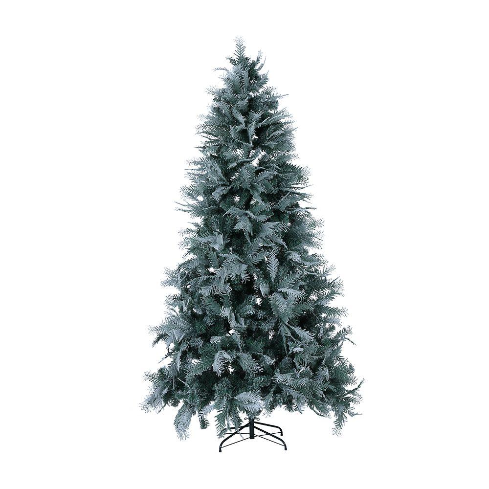 ต้นคริสต์มาสใบแบนหิมะ รุ่นไพเนอร่า ขนาด 8 ฟุต - สีเขียว/ขาว