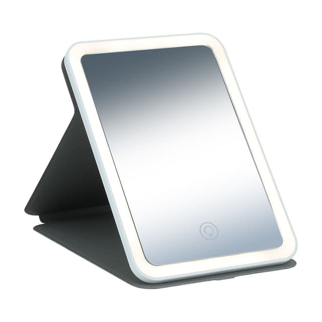 กระจก LED ตั้งโต๊ะ พับได้ รุ่นเฟรยา - สีเงิน