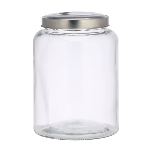 ขวดโหลพร้อมฝา รุ่นมิลล์ ขนาด 7500 มล. - ใสโปร่ง/เงิน