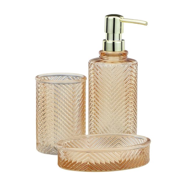 อุปกรณ์ในห้องน้ำ รุ่นพริคอท (3 ชิ้น/ชุด) - สีเหลือง