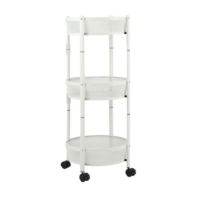 ชั้นวางของพับได้ 3 ชั้น พร้อมล้อ รุ่นฟิปส์ - สีขาว