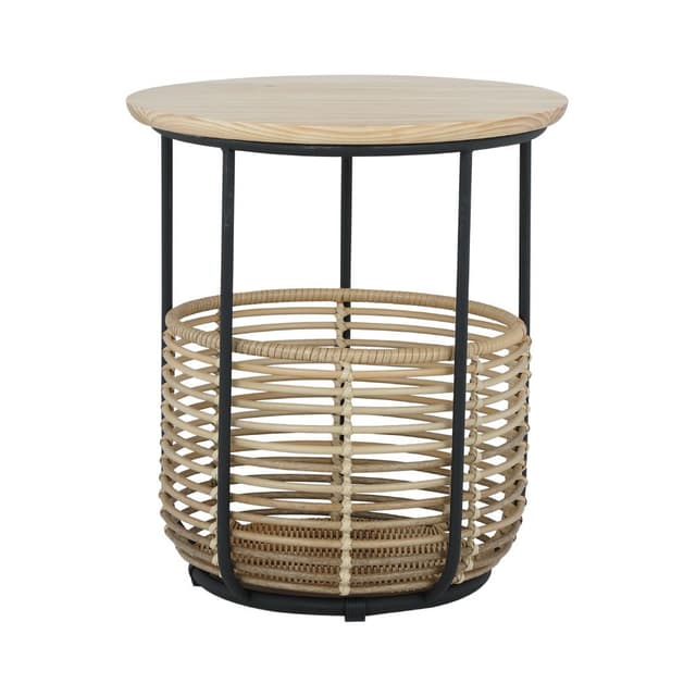 โต๊ะข้างพร้อมที่จัดเก็บ รุ่นโอนิซึกะ ขนาด 45 x 45 x 50.5 ซม. - สีธรรมชาติ/ดำ