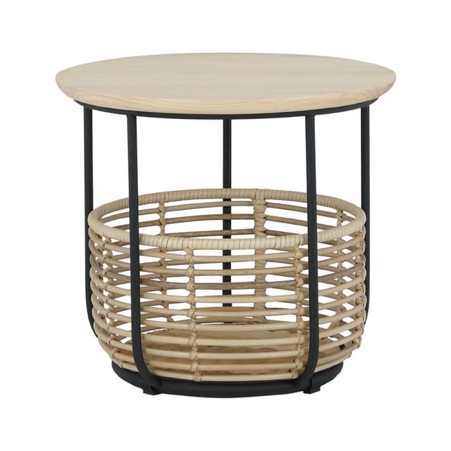 โต๊ะข้างพร้อมที่จัดเก็บ รุ่นโอนิซึกะ ขนาด 45 x 45 x 40 ซม. - สีธรรมชาติ/ดำ