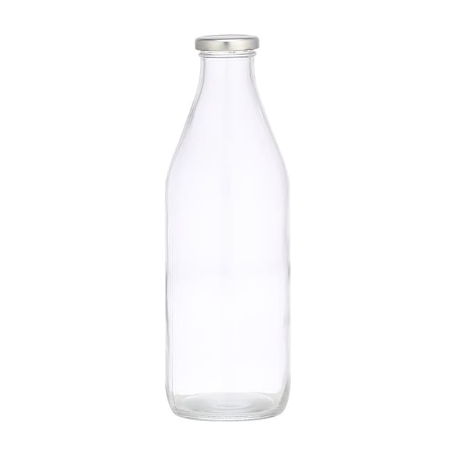 ขวดน้ำพร้อมฝา รุ่นอควาล่า ขนาด 1 ลิตร - ใสโปร่ง/เงิน