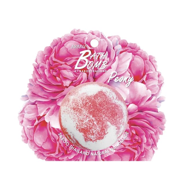 บาธบอมบ์ SABOOTHAILAND รุ่นบับเบิ้ล บาธ กลิ่นพีโอนี่ ขนาด 150 กรัม - สีชมพู/ขาว