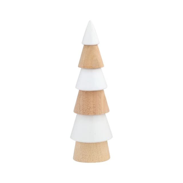 รูปปั้นต้นคริสต์มาส รุ่นไอเดน ขนาด 11.5 นิ้ว - สีขาว/ธรรมชาติ