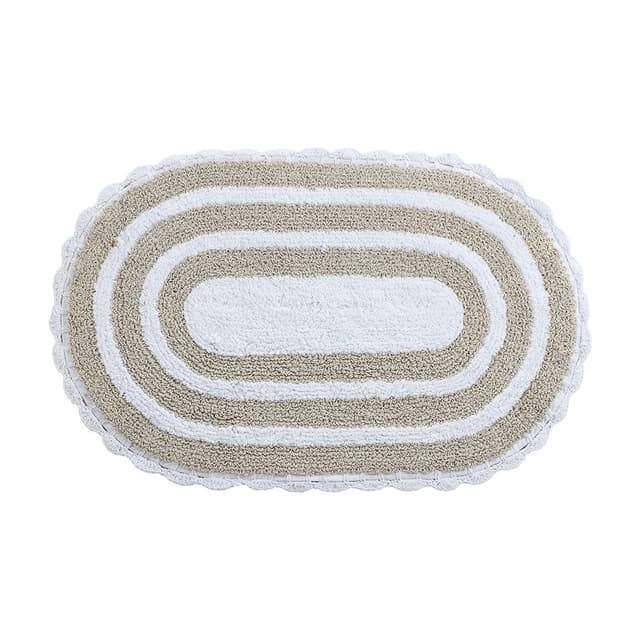 พรมเช็ดเท้า รุ่นเชส ขนาด 50 x 80 ซม. - สีขาว/น้ำตาลอ่อน