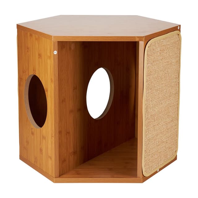 โต๊ะโมดูลาร์พร้อมบ้านสัตว์เลี้ยง รุ่นมิทซี่ - สีธรรมชาติ