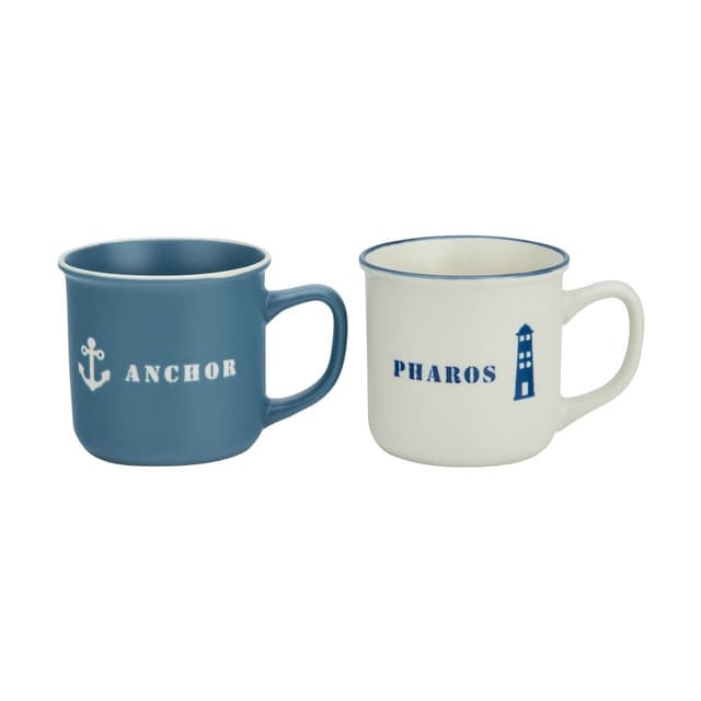 ชุดแก้วมัค รุ่นแซมมี่ย์ (2 ชิ้น/ชุด) - สีขาว/น้ำเงิน