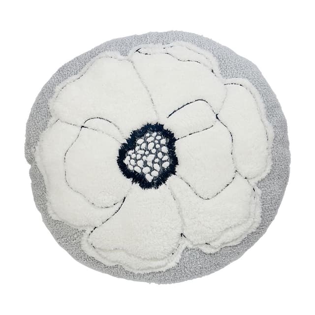 หมอนอิง รุ่นเชอป้า ฟลอร่า-ราวด์ ขนาด 45 x 45 ซม. - สีน้ำเงิน/ขาว