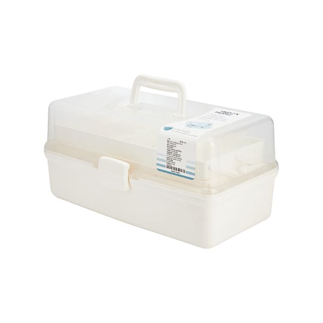 กล่องอเนกประสงค์พร้อมชั้นวาง 2 ชั้น รุ่นฮาฟเฟล - สีขาว