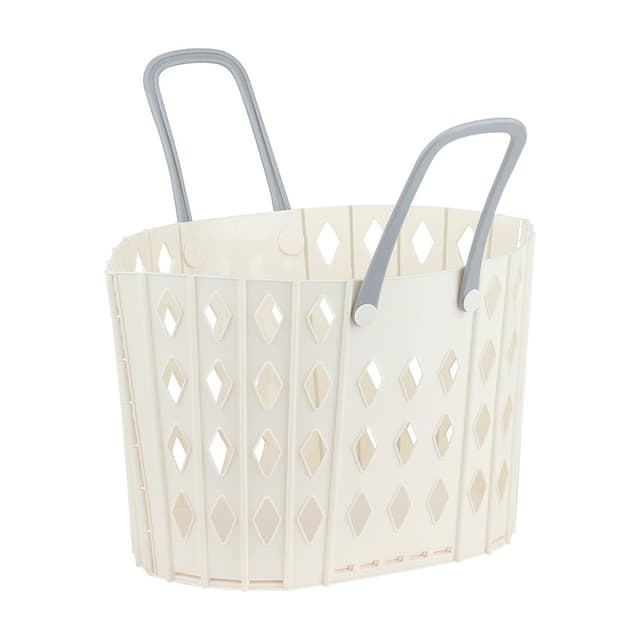 ตะกร้าผ้าพับได้พร้อมหูหิ้ว รุ่นพีท - สีเบจ/เทาอ่อน