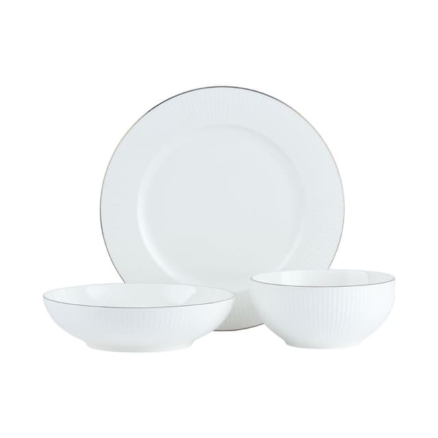 ชุดภาชนะ รุ่นริชล่อน (12 ชิ้น/ชุด) - สีขาว/ทอง