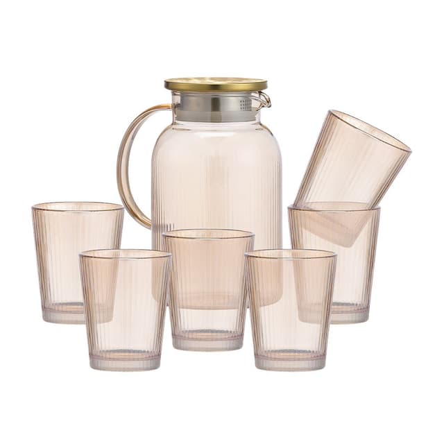 ชุดเหยือกพร้อมแก้วน้ำ รุ่นเจนนิค (7 ชิ้น/ชุด) - สีเหลือง/ทอง