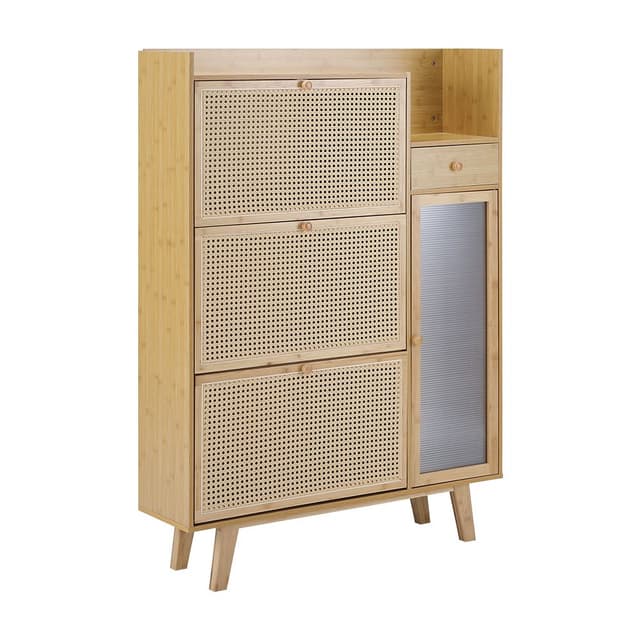 ตู้อเนกประสงค์ 3 ชั้น พร้อมลิ้นชัก รุ่นสาน - สีธรรมชาติ