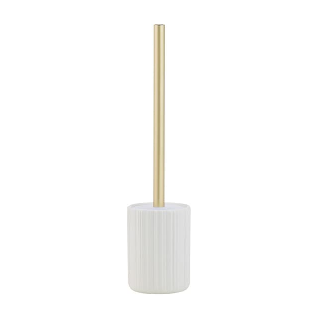 แปรงขัดโถสุขภัณฑ์พร้อมที่เก็บ รุ่นแคลร์ - สีขาว/ทอง