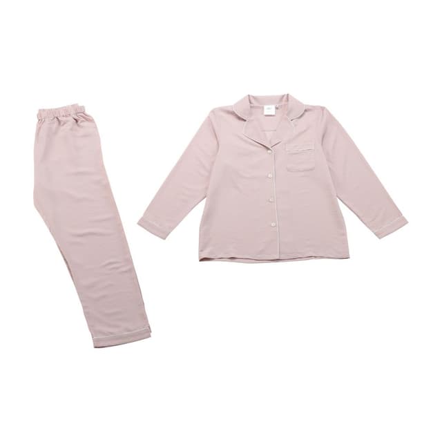 ชุดนอนเสื้อแขนยาวพร้อมกางเกงขายาว รุ่นอันนา - สีชมพู