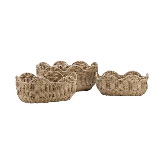 ตะกร้าทรงเปลือกหอย รุ่นซาราห์ (3 ชิ้น/ชุด) - สีธรรมชาติ