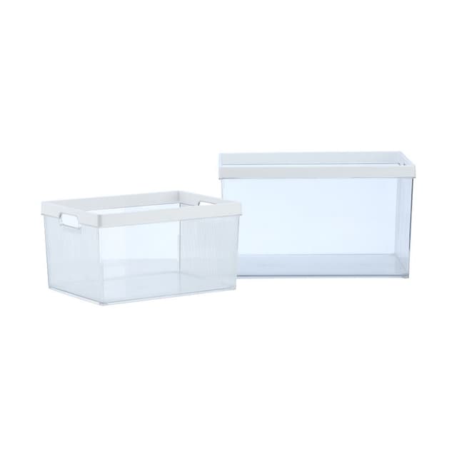 กล่องอเนกประสงค์ รุ่นโทรี่ (2 ชิ้น/ชุด) - ใสโปร่ง/ขาว