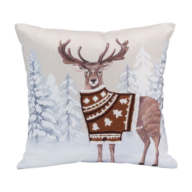 หมอนอิง รุ่นสโนวี่ วูดแลนด์ ขนาด 45 x 45 ซม. - สีน้ำตาล