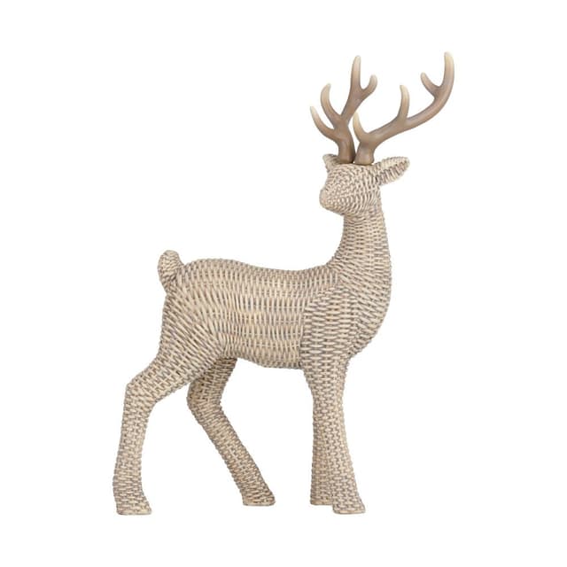 รูปปั้นกวางยืน รุ่นเดมี่ ขนาด 18.5 นิ้ว - สีธรรมชาติ/น้ำตาลอ่อน