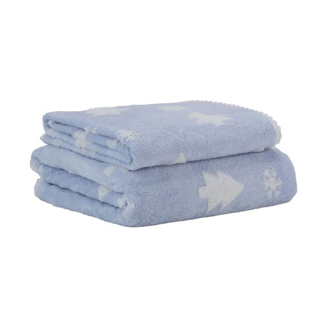 ชุดผ้าขนหนูเช็ดตัวพร้อมผ้าเช็ดผม รุ่นลิม่า (2 ชิ้น/ชุด) - สีน้ำเงิน