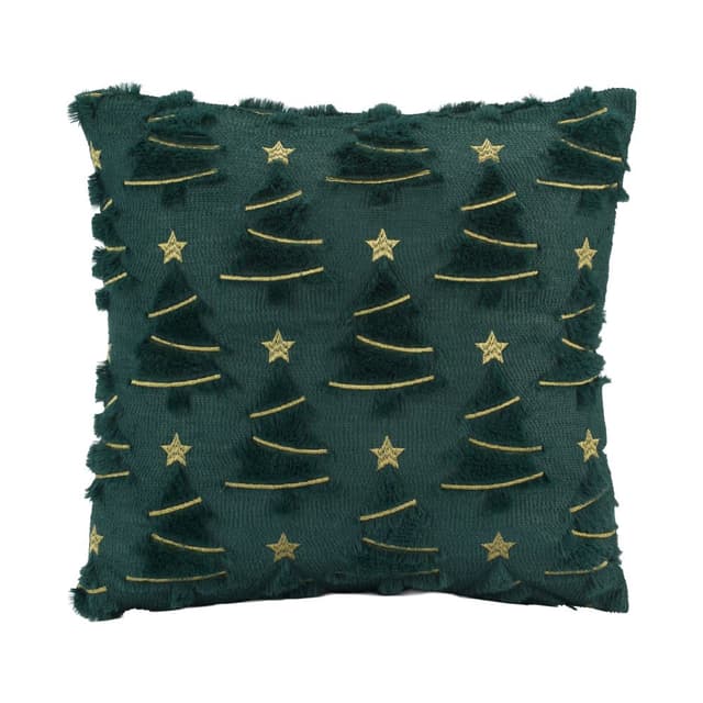 หมอนอิง รุ่นซานต้า วันเดอร์แลนด์ ขนาด 45 x 45 ซม. - สีเขียว/ทอง