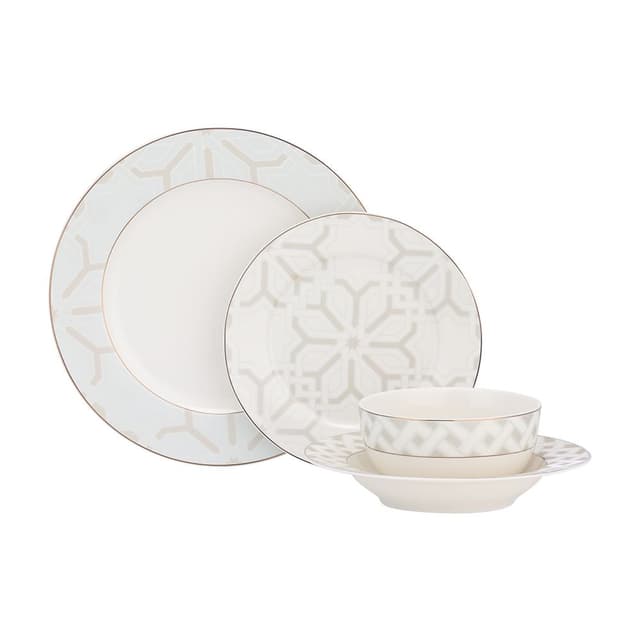 ชุดภาชนะ รุ่นซาโร่ล่า (8 ชิ้น/ชุด) - สีขาว/เทาอ่อน