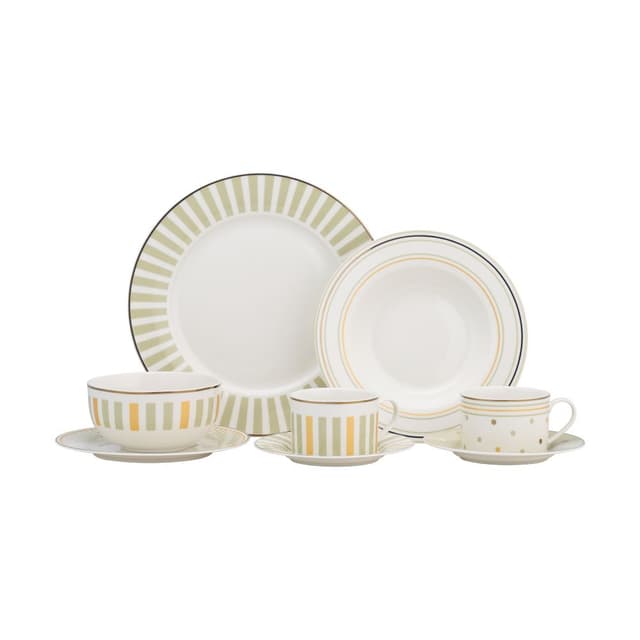 ชุดภาชนะ รุ่นแมทช่า (12 ชิ้น/ชุด) - เขียว/เหลือง