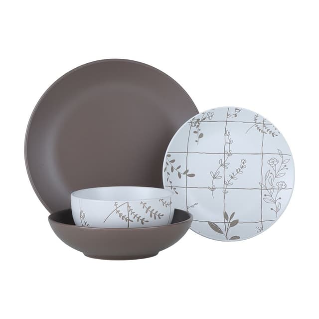 ชุดภาชนะ รุ่นบราวน์เบล (8 ชิ้น/ชุด) - สีน้ำตาล/ขาว