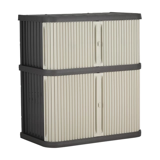 ตู้บานเปิด 2 ชั้น รุ่นเอเวอร์เรท สูง 100.5 ซม. - สีเบจ/เทาเข้ม