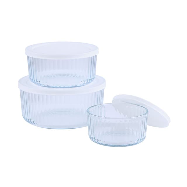 ชุดชามถนอมอาหาร รุ่นคอร์เรน (6 ชิ้น/ชุด) - ใสโปร่ง/ขาว